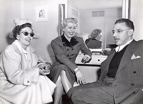 1950. On the set of 'A Life of Her Own,' with Lana Turner and George Cukor.