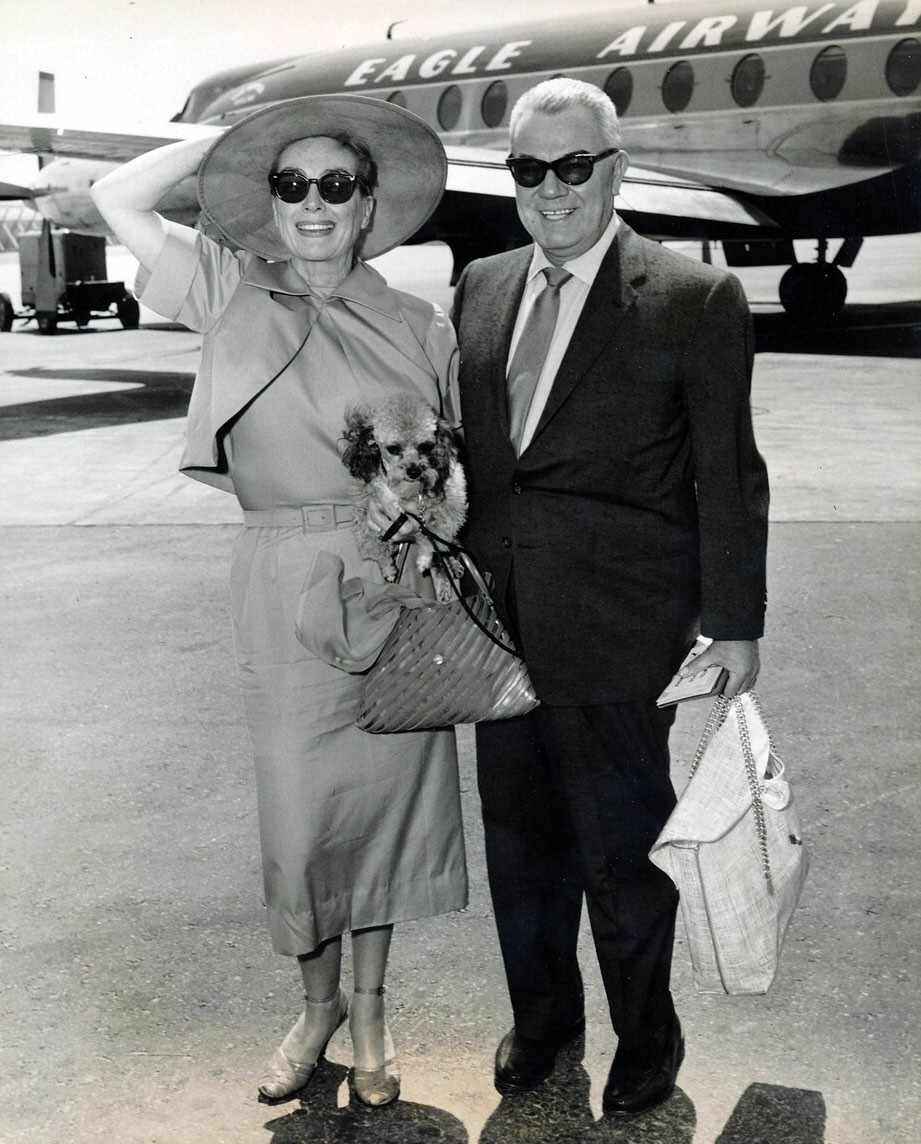 1957. At NY International Airport with Al Steele.