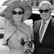 1957. At the NY International Airport with Al Steele. (Includes press slug.)