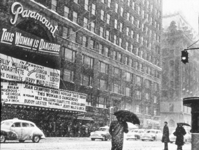 1952. Marquee at NYC's Paramount Theatre in Times Square. (Thanks to Vincent.)