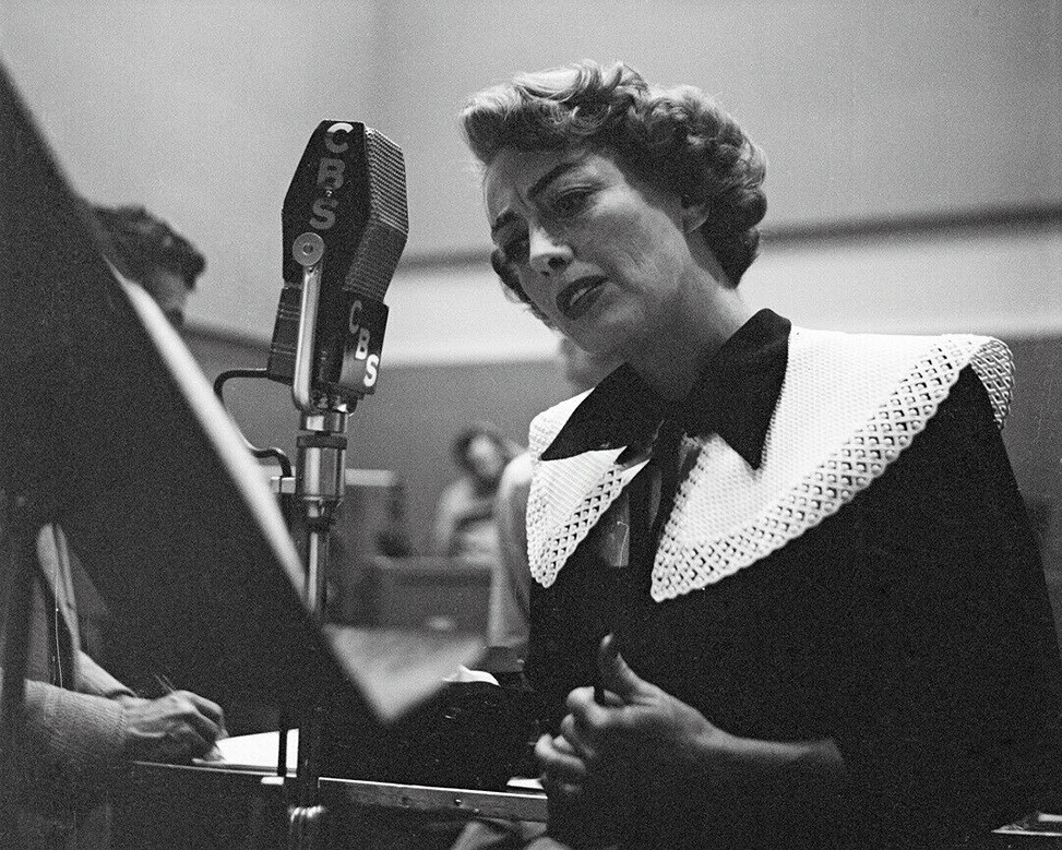 1952. On the set of a CBS Radio show.