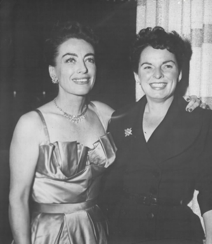 October or November 1953. At a 'Torch Song' party for Joan, with Mercedes McCambridge.