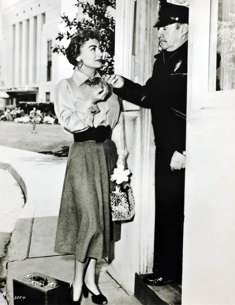 1953. Greeted at the MGM gate by guard Henry Keating.