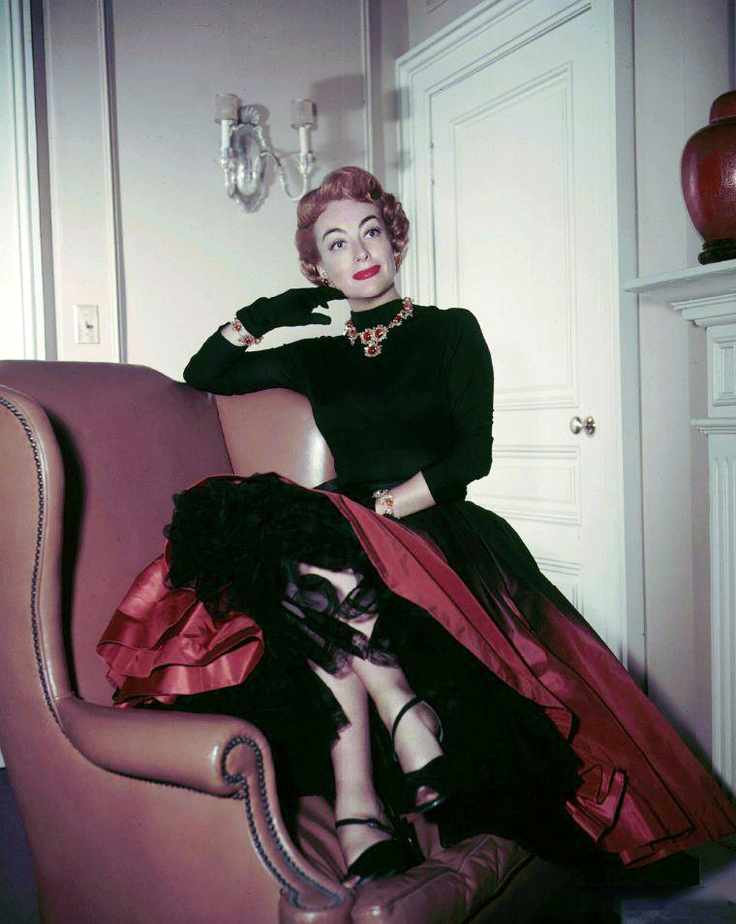 1953. 'Torch Song' publicity with outfit by Helen Rose.