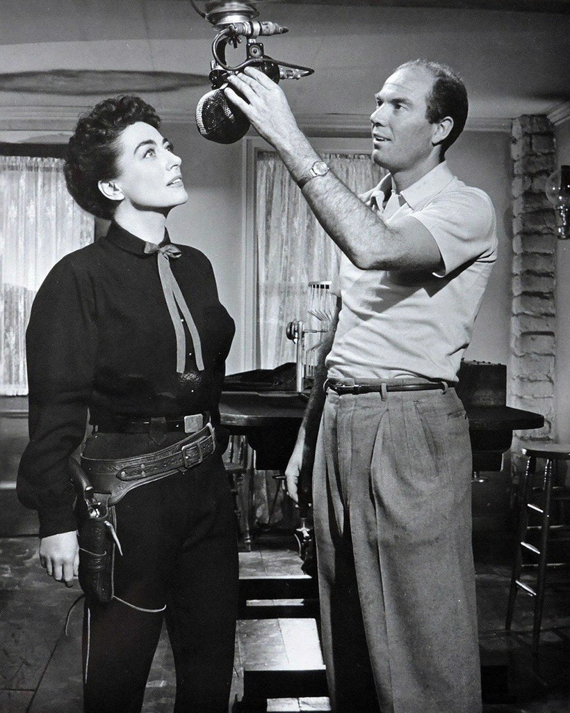 1954. On the set of 'Johnny Guitar.'