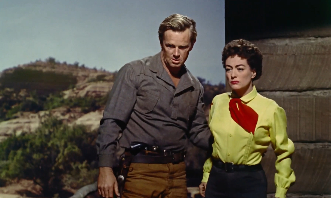 1954. 'Johnny Guitar' screen shot with Sterling Hayden.