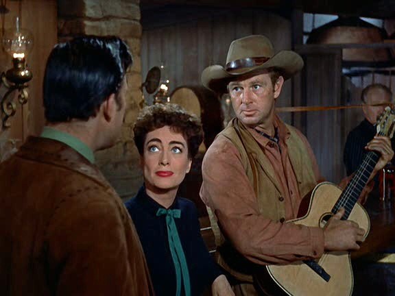 1954. Screen shot from 'Johnny Guitar' with Scott Brady and Sterling Hayden.