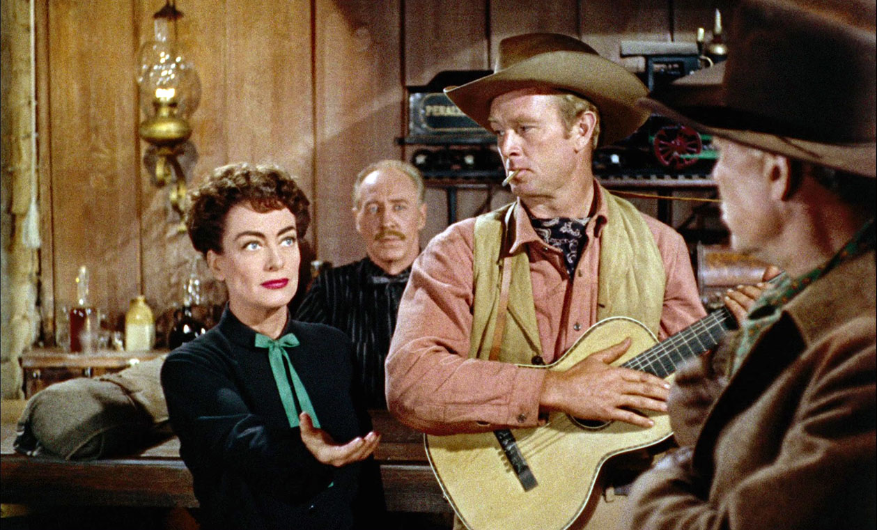 1954. 'Johnny Guitar' screen shot with Sterling Hayden.