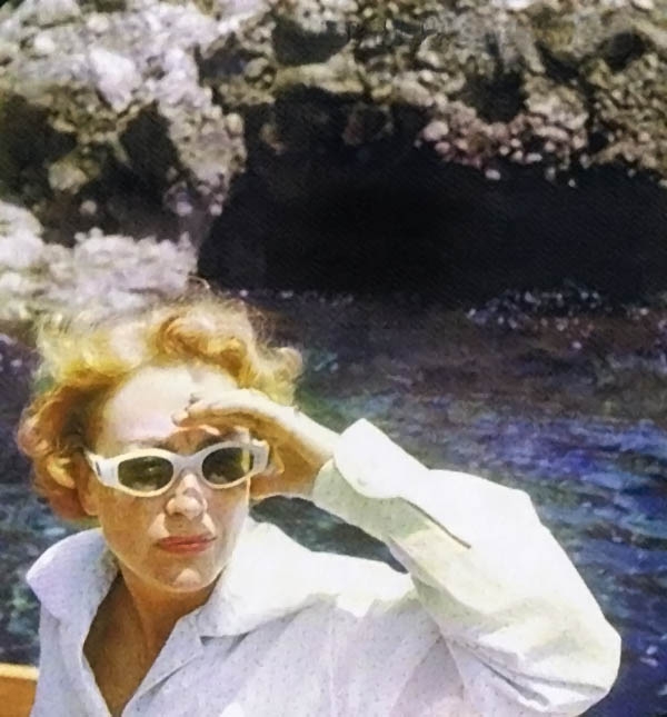 1955 in Capri on her honeymoon. (Thanks to Bryan Johnson.)