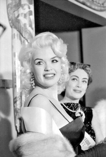 December 1955. At an Actors Studio benefit with Jayne Mansfield.