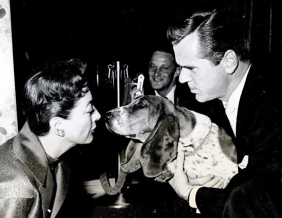October 1955. With Jackie Cooper and Cleo.