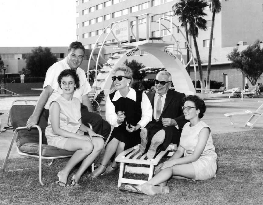 1958. With Al Steele and The Twins at the Riviera in Las Vegas.