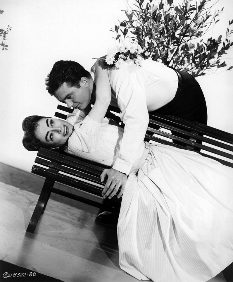 1956. Publicity for 'Autumn Leaves' with Cliff Robertson.