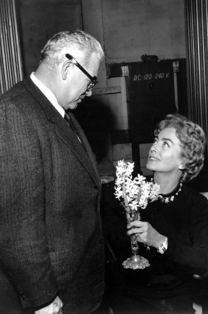 1958. On the GE Theater set with husband Al Steele.