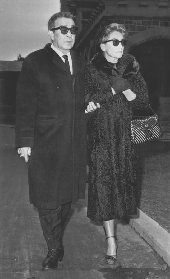 January 4, 1960. With writer Mel Dinelli at Margaret Sullavan's funeral in Greenwich, CT.