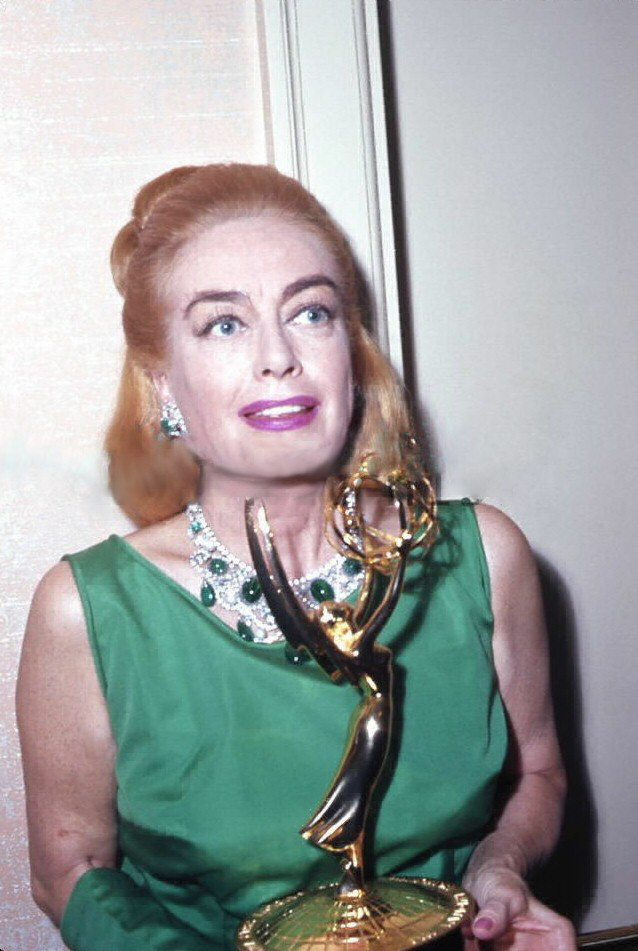 9/13/65 at the Emmy Awards, with Lynn Fontanne's statue.