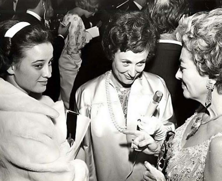 At the 4/8/63 Academy Awards with daughter Cathy and Shirley Eder. (Thanks to Bryan Johnson.)