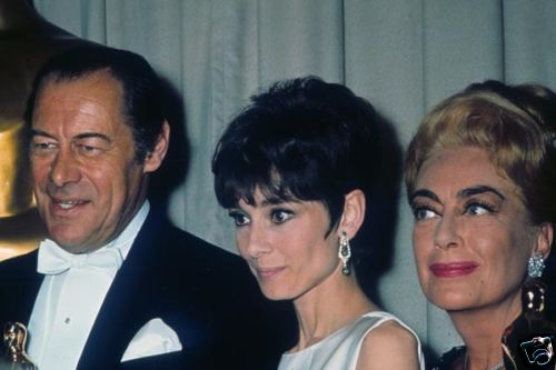 At the 4/15/65 Oscars, with Rex Harrison and Audrey Hepburn.