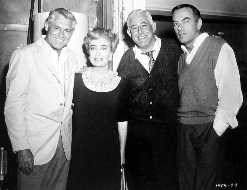 1965. On the set of 'I Saw What You Did' with Cary Grant, William Castle, and John Ireland.