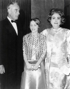 March 1968. At Variety Clubs dinner for Lord Mountbatten with Mountbatten and freelance publicist Amanda Stevenson.