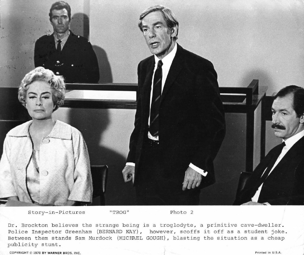 1970. 'Trog' with Bernard Kay and Michael Gough (center).