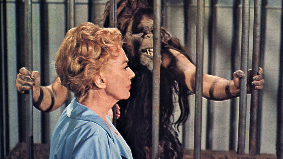 1970. 'Trog' film still.