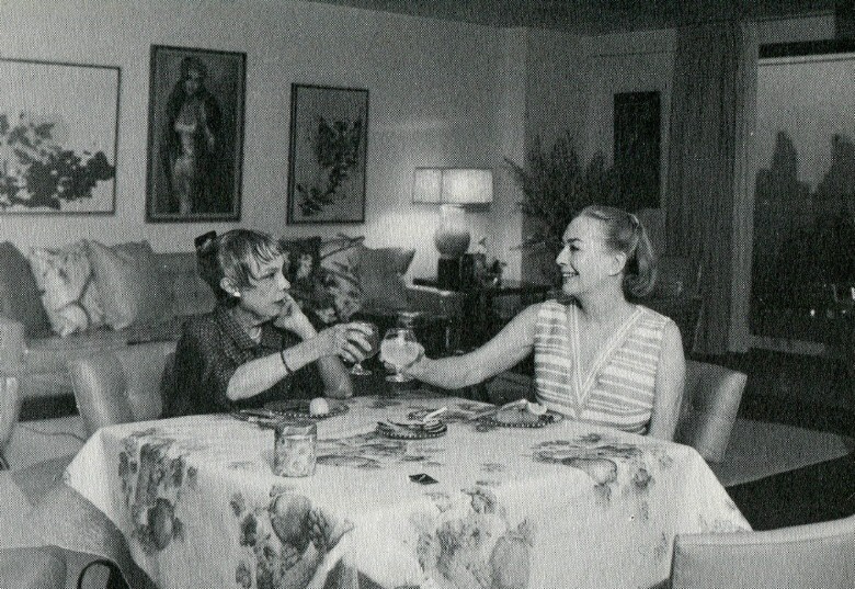 1971. With Anita Loos at Joan's Imperial House apt. From 'My Way of Life.' (Thanks to James Bruce for the photo.)