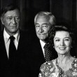 June 24, 1977. John Wayne, Robert Young, and Myrna Loy at tribute to Joan.