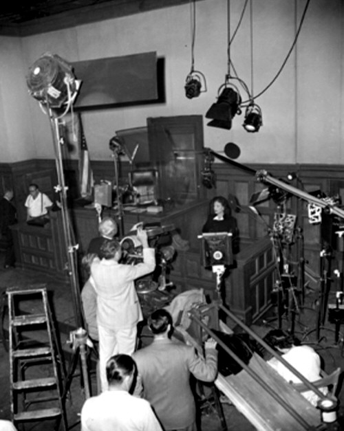 1947. On the set of 'Daisy Kenyon.'