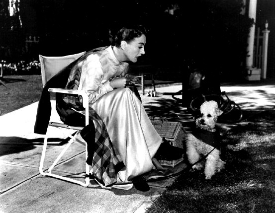 1950. On the set of 'Harriet Craig.'