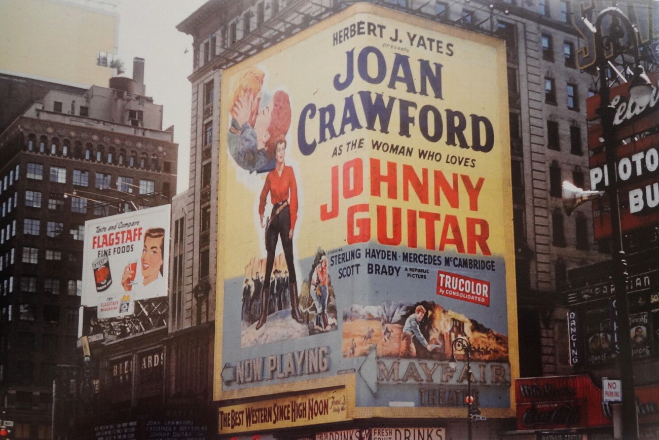 'Johnny Guitar' marquee in Times Square (Mayfair Theatre).