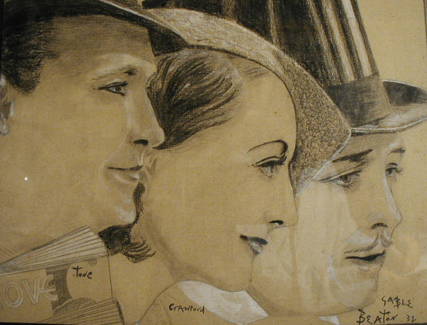 1932, by Cecil Beaton. Franchot Tone, Joan, Clark Gable.