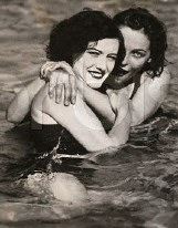 With her cousin Betty Jean.