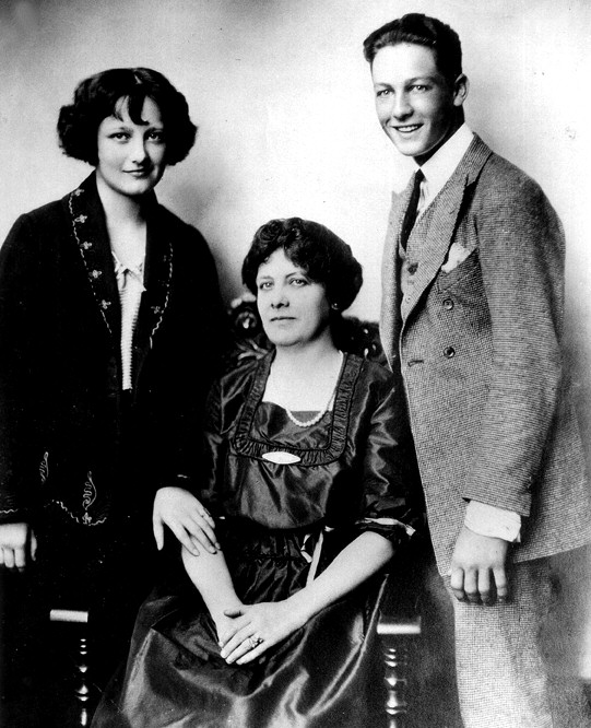 Circa 1921. With mom and brother Hal.