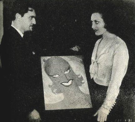 1930. On the set of 'Paid' with Chilean artist Jorge Delano.