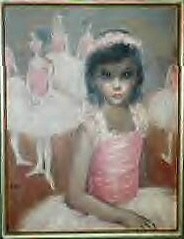 By Margaret Keane, seen in Joan's apartment. Title unknown.