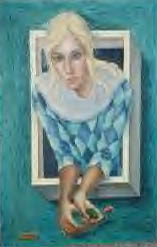 By Margaret Keane, seen in Joan's apartment. Title unknown.