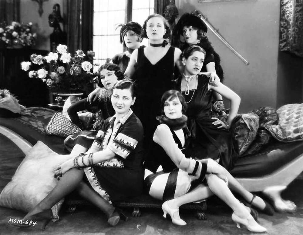 1926. On the set of 'Paris' with real-life grisettes.