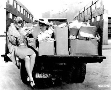 1928 on the MGM lot with fan mail.