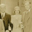 On the set of 'Our Blushing Brides' with Dorothy Sebastian and guests.