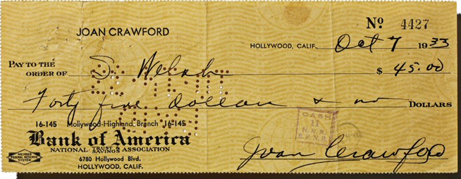 A personal check from 1933.