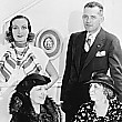 1934. Joan, director W. S. Van Dyke and their moms on the 'Forsaking All Others' set.