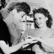 1941. At Judy Garland's bridal shower, admiring ring from David Rose.