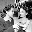 1945. On the set of 'Mildred Pierce' with Ann Blyth.