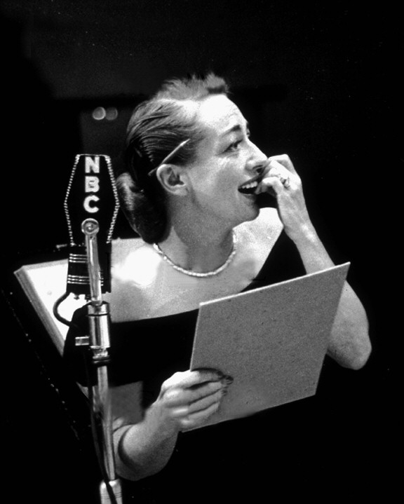 March 17, 1949. On the set of the Screen Guild Theater's 'Dark Victory' radio program.