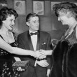 1957. With Maureen O'Hara and Roddy McDowell at the Brown Derby.