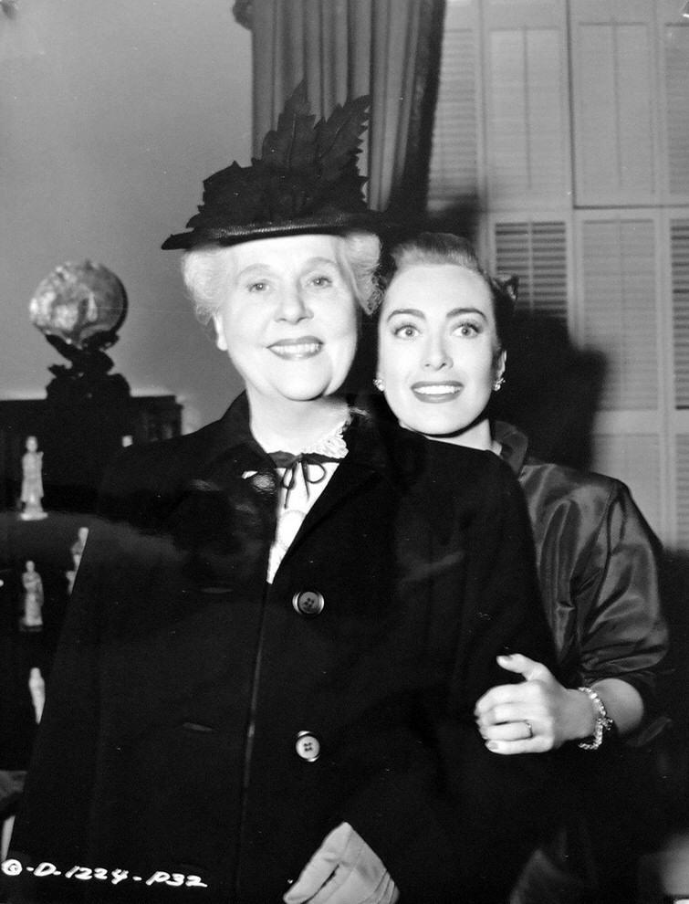 1950. On the set of 'Harriet Craig' with Viola Roache.