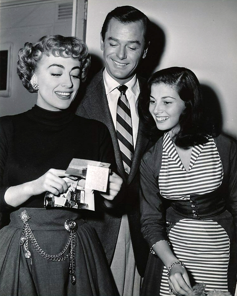 On the set of 'Torch Song' with Gig Young and Pier Angeli.