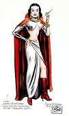 Two color sketches of Joan by Milton Caniff, 1964 and 1965.