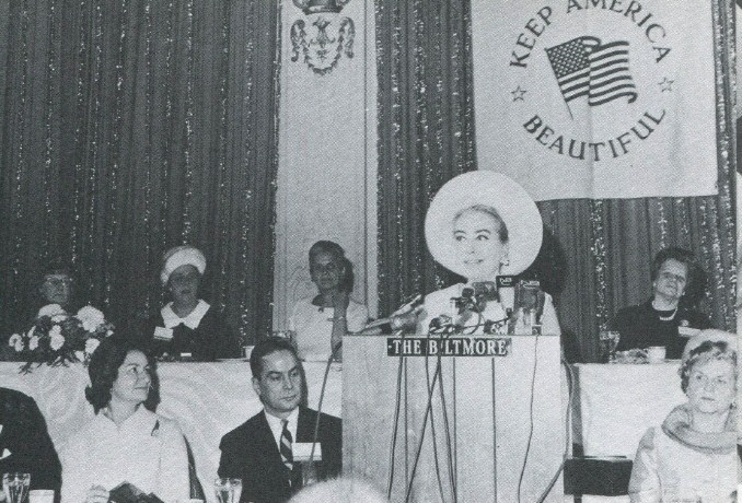 1967. 'Keep America Beautiful' campaign. With Lady Bird Johnson in front row. (Thanks to James.)